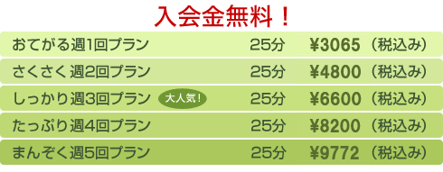 料金表